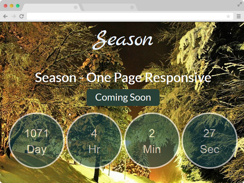 One Page Responsive Coming Soon Template