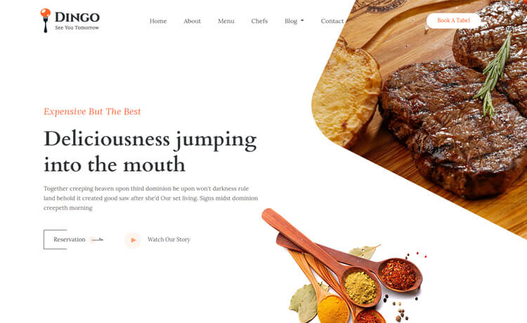 Free Bootstrap 4 HTML5 Restaurant Website Template